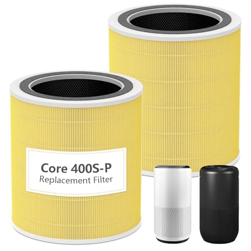 Core 400S-P Air Purifier Replacement Filter For Levoit Core 400S/ 400S-P Smart WiFi Air Purifie-r, Core 400S-RF 3-in-1 True HEPA Activated Carbon Filter, LRF-C401S-WUS, 2 Pack