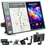 11" Wireless Apple CarPlay Screen for Car, 360° 4K Front+1080P Rear Camera