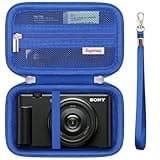 Supmay Hard Travel Case for Sony ZV-1F / ZV-1 / ZV-1 II Digital Camera, Vlogger Camera Storage Holder Travel Bag with Zipper Mesh Pocket for Battery Pack, Charging Cable, USB Card, Blue