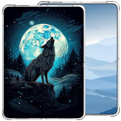 Clear Case for 6" Kindle Paperwhite (10th Generation,2018 Release)，Slim Lightweight Clear Cover Silicone Protective Thin Back Shell Case for Kindle Paperwhite 4 10th Gen，Wolf in The Night