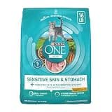 Purina ONE Sensitive Stomach, Sensitive Skin, Natural Dry Cat Food, +Plus Sensitive Skin and Stomach Formula - 16 lb. Bag