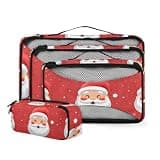 Hilarious Santa Claus 4 Pcs set of Packing Cubes for Suitcases, Packing Cubes for Travel Accessories Luggage Carry On Suitcase Organizer Bags, 4 Various Sizes