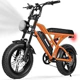 ESKUTE Electric Bike for Adults – 1500W Peak Motor, 48V 13Ah Battery, 20+MPH, Dual Suspension, 16"x4.0" Fat Tire E-Moped, 7-Speed, Up to 60 Miles, Commuter E-Bike, Orange