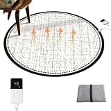Graphene Electric Heated Rug, Round Electric Heating Carpet with Adjustable Thermostat, Heated Yoga Mat Heated Foot Warmers Under Desk for Home Office(100cm/39.3in)