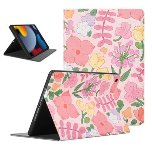 Mrtponk Cute Pink Flower Tablet Case for iPad Pro 11 2021/2020/2018 Case 11",Floral Pattern for Women Men Teens Protective Cover Flip PU Leather Stand Funda