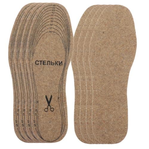 GALPADA Wool Felt Insoles 4 Pairs Cuttable Warm Breathable Cushioning Shoe Inserts for Men Women Winter Shoes Boots Slippers