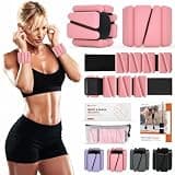 Wrist Weights, Ankle Weights for Women Men, Adjustable Wrist Weighted Bracelet for Home Gym Workout, Running, Yoga, Exercise, Strength Training, Set of 2 (1LB Each)-Pink