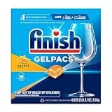 Finish Gelpacs Dishwasher Detergent Pods, Quick Dissolving Cleaning Power, Fights Grease & Dried-On Food, Easy-to-Use Pre-Measured Dishwasher Soap, Orange Scent, 84 Count