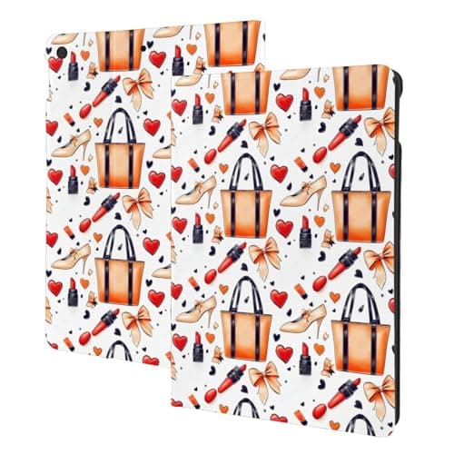 Compatible with iPad 9th/8th/7th Generation Case - Cool Heels Lipstick Handbag Print Compatible with iPad 10.2 Case, Folio Stand, Auto Wake/Sleep, Tablet Cover