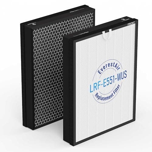 EverestAir Replacement Filter for LEVOIT EverestAir/EverestAir-P Air Purifier, H13 True HEPA Activated Carbon Filter EverestAir-RF 2 Pack