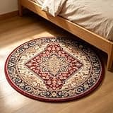 Graphene Yoga Heating Mat, Heated Area Rug w/Timer, Floor Heater Mat for Cold Floors, Electric Warming Carpet for Yoga/Playroom/Indoor/Under Desk (Round)(E,100cm)