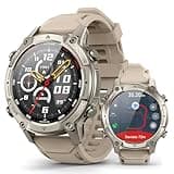 Men's Outdoor Smartwatch, Standalone GPS & Offline Maps, 5ATM Waterproof, 1.43" AMOLED, 4GB Memory, 178 Sports Modes, Compass, Heart Rate/SpO2/Stress/Sleep Monitor, Compatible Android and iOS Khaki