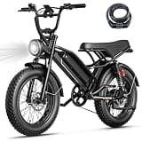 Jasion Electric Bike for Adults&Teens,2000W/3000W Peak Motor,48V/52V 12.5Ah/20Ah Battery,Up to 55/90 Miles Range,16"/20"x4.0" Fat Tire Moped Style Ebike,Full Suspension,All-Terrain Electric Dirt Bike