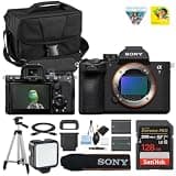 Sony Alpha a7 V Mirrorless Camera (Body Only), 33MP Partially-Stacked Exmor RS Sensor, BIONZ XR2 Processor, 4K 60p 10-Bit Video + Spare Extra Battery + LED Light + Tripod + 128GB Card + Camera Case