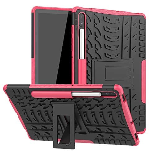 Kids Case for Samsung Galaxy Tab S6 10.5" 2019 (Model SM-T860/T865/T867), YWXTW Heavy Duty Shockproof Full Body Protective Cover Tough Bumper Shell with Kickstand and S Pen Holder - Rose
