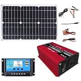 Solar Power System 4000W 12V to 110V/220V with Inverter, Controller, and 18W Solar Panel Kit for Home Grid Applications