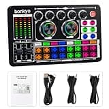 Bonkyo Professional Audio Mixer, F999 Live Sound Card With Dj Mixer For Streaming/Podcasting/Gaming, Professional Studio Equipment