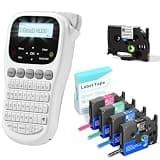 EazeID Label Maker with 5PK Color Tapes, Handheld Label Maker Machine, Portable Keyboard Labeler for Home Office School Use, H1100