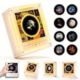 Music Refrigerator Magnets with NFC Records Player Set, Include 9 Programmable Retro Vinyl Records Refrigerator Magnets, 128M Music Player with Light for Fridge or Desktop, Unique Musical Gift