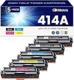 414A Toner Cartridges 5 Pack (2Black/1Cyan/1Yellow/1Magenta) Replacement for HP 414A