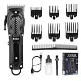 KEMEI Professional Hair Clippers for Men, Cordless & Corded Barber Hair Cutting Clipper, Rechargeable Beard Trimmer for Barbers/Home Use