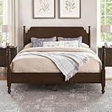 Cozyman Solid Wood Spindle Post Bed Frame Queen Size with Headboard, Traditional Wooden Platform Bed, 13 Wood Slat Support, No Box Spring Needed, Easy Assembly, Noise Free, Dark Walnut Color