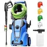Imdot Electric Pressure Washer 5000PSI Max 4.0GPM with 33FT Flexible Extension Hose, 4 Nozzles, Foam Cannon, Power Washer Powered for Cars, Patios, Driveways, Deep Blue
