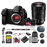 Panasonic Lumix S1H Mirrorless Camera (DC-S1HBODY) Bundle Including: Panasonic Lumix S 24-105mm f/4 Lens, Filter Kit, Rechargeable Battery, Battery Charger, 64 GB Memory Card, Tripod, and More