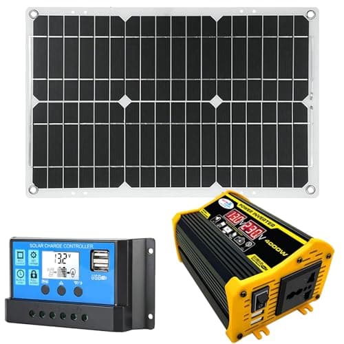 18W Off-Grid Solar Panel Kit with 12V DC Power Converter & 30A Controller - Waterproof & Portable for Outdoor Charging(Black)