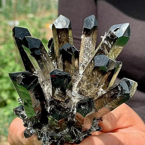 Black Smoky Quartz Crystal Cluster Spiritual Home Office Aquarium Decoration Gift Ornaments (Size : 500-550g)