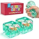 Stress Cube Squishy 2 Pack - Gifts for Men Women Adults Teens, Fidget Toys Sensory Squeeze Toy for Stress Relief, Anxiety Relief Toys for Teens Adults Men Desk Toy Accessory, Stocking Stuffer Gifts