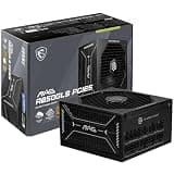 MSI MAG A850GLS PCIE5, Fully Modular Compact Gaming 850W Power Supply, 80+ Gold, ATX 3.1 & PCIe 5.1 Ready, Native Dual-Color 12V-2x6 Embossed Jacket Cables, Low-Noise, 10 Year Warranty