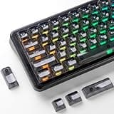 dagaladoo Black Grey Jelly keycaps, Shine Through Keyboard caps Clear Set,Ice Crystal Translucent Key caps, Fit 60% 65% 75% 80% 100% Keyboard, RGB Backlight Compatible（ASA Profile ）