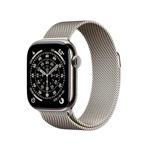 Apple Watch Series 11 [GPS + Cellular 42mm] Smartwatch with Natural Titanium Case with Natural Milanese Loop. Sleep Score, Fitness Tracker, Health Monitoring, Always-On Display, Water Resistant