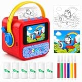 Trunera AI Voice-to-Image Sticker Maker for Kids, Portable Inkless Mini Thermal Printer with HD Display, Stickerbox Printer for DIY, Journaling & Creative Gifts, Includes 6 Paper Rolls, Red