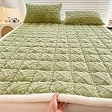 Soft Milk Plush Mattress Topper Queen Size Futon Floor Mattresses Foldable Roll Up Futon Mattress Tatami Mattress Twin Size Sleeping Pad Boys Girls Dormitory Mattress,Green,90 * 200cm/35 * 79in