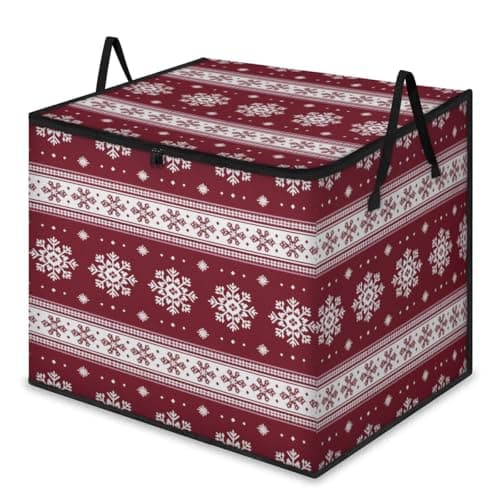 Hsnar Large Storage Bags Clothes Storage Bins Foldable Closet Organizer Under Bed Storage Containers for Clothing Blanket Comforters Bedding Boho Snowflakes
