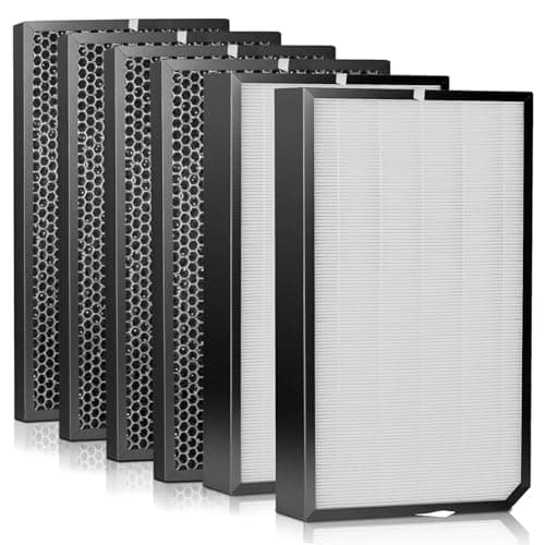 AD5500 Filter Replacement Set Compatible with AD5500 5000Air Purifier (2 Efficiency Filters + 4 Carbon Filters) 6-Pack AD5000 Replacement Filters
