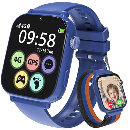 AXYWINBO Smart Watch for kids-4g GPS Kids smart Watches with Call and Text Game Camera Pedometer Alarm Clock-Kid Watches for Boys Girls 4-12 Age Gifts Blue