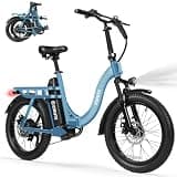 ESKUTE Electric Bike for Adults – 1200W Peak Motor, Folding 20x3 Fat Tire E‑Bike, 48V 13Ah Battery, Step‑Through Cargo Fold Ebike, NFC Unlock, 20+ MPH, 7‑Speed, Up to 55 Miles