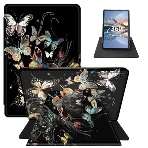 HEAKIERG for Samsung Galaxy Tab A 10.1 Inch 2019 [SM-T510/T515/T517] 360 Degree Rotating Case, PU Leather Stand Smart Flat Case with Auto Wake/Sleep for Galaxy Tab A 10.1", Butterfly