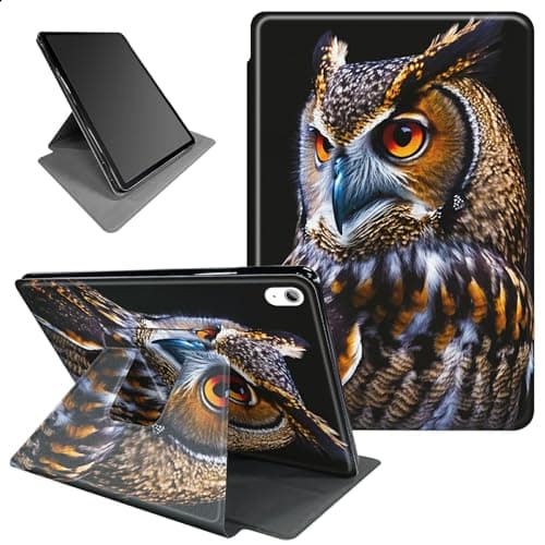 BFSEROBJ for iPad Air 13 inch Case (M2) 360 Rotating Degree Stand Smart Cover with Auto Wake/Sleep Case for iPad Air 13 inch 2024 Release - Cute Owl