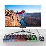 STGSivir All in One Desktop Computer, 23.8" FHD Display, Intel Core i7 up to 3.9G, 16GB RAM, 512GB SSD, WiFi 5, BT, RGB Keyboard & Mouse, Webcam, Windows 11 Home