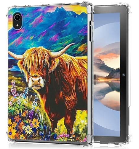 HEAKIERG Clear Case for iPad (A16) 11th Generation 11" 2025/iPad 10th Generation 10.9" 2022, Transparent TPU Soft Silicone Protective Shell Shockproof Cover Case [Anti-Yellow], Starry Yellow Cow