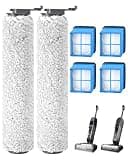 KEEPOW Replacement Parts Kit Compatible with Bissell Crosswave Omniforce/OmniFind | Compatible with Bissell Omniforce 3882/3883 & OmniFind 3967F/3970F Vacuum, 2 Brushes + 4 Filters