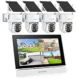 ANNKE Wireless Security Solar Camera System with 7'' IPS Touch Screen, 4PCS 4MP Camera Equipped with Solar Panels, Human Detection, 360°Pan & Tilt, Two-Way Audio