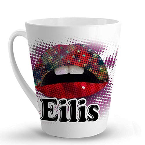 Makoroni - Eilis Female Name - 12 Oz. Unique Ceramic Coffee Cup, LATTE MUG