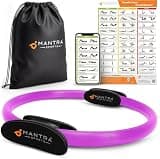 MANTRA SPORTS Pilates Ring - 13 Inch Magic Circle Pilates Ring - Toning Inner Thigh Exerciser, At-Home Yoga Equipment for Home Workouts - Thigh Master for Women, Arms & Core Toning - Deep Violet