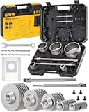 TGFTGF 19PCS Concrete Hole Saw Kit, 30/40/65/80/100mm Hole Saw Kit, Alloy Steel, Silver, Industrial, 300mm SDS Plus & SDS Max Bit & Dust Bag, Suitable for Stone, Brick, Cement, Tile,Wall Drilling