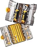 TGFTGF 78 PCS Precision Screwdriver Set, Socket Set, Multi Bit Tool Kit & Ratcheting Wrench With Premium Case for Homehold Repair, DIY, Electronics, Eyeglasses, Bicycle, Car, Garage and Camping
